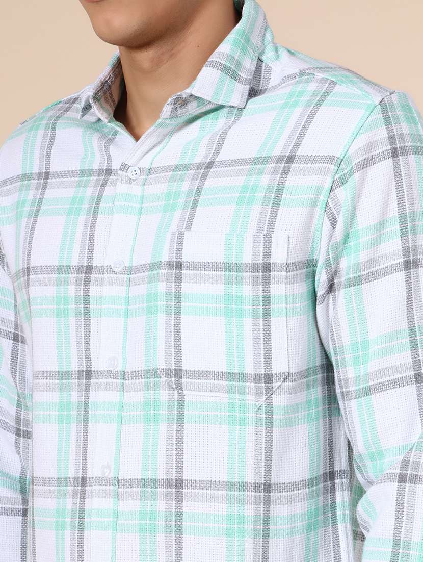 men checkered collared long sleeve shirt - 21936290 -  Standard Image - 5