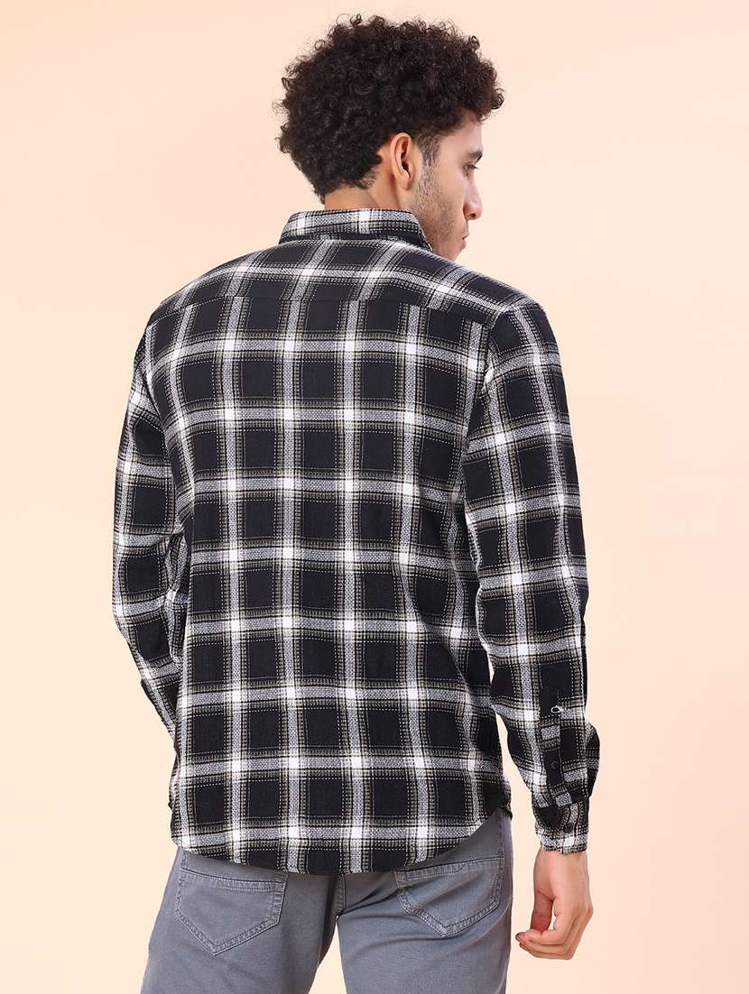men checkered long sleeve regular fit casual shirt - 21936291 -  Standard Image - 3
