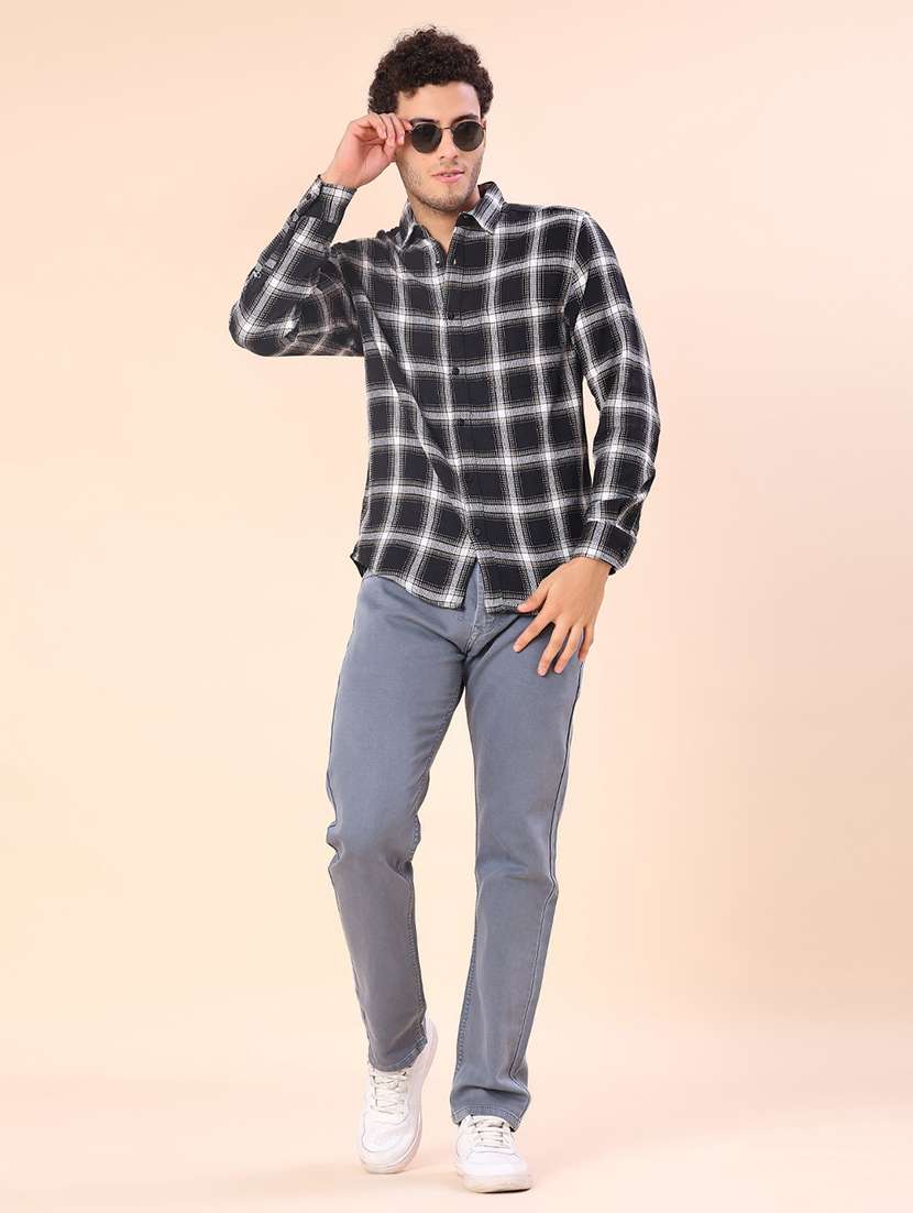 men checkered long sleeve regular fit casual shirt - 21936291 -  Standard Image - 5
