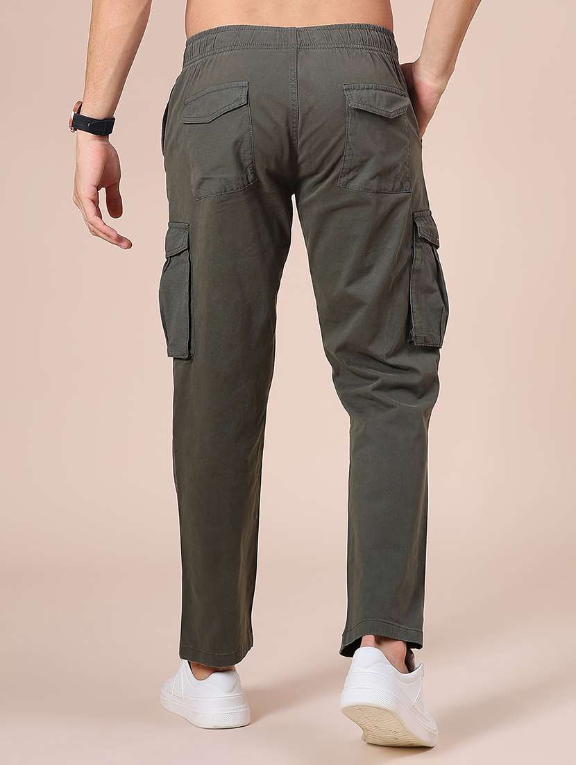 men solid mid rise cargo - 21936316 -  Standard Image - 3