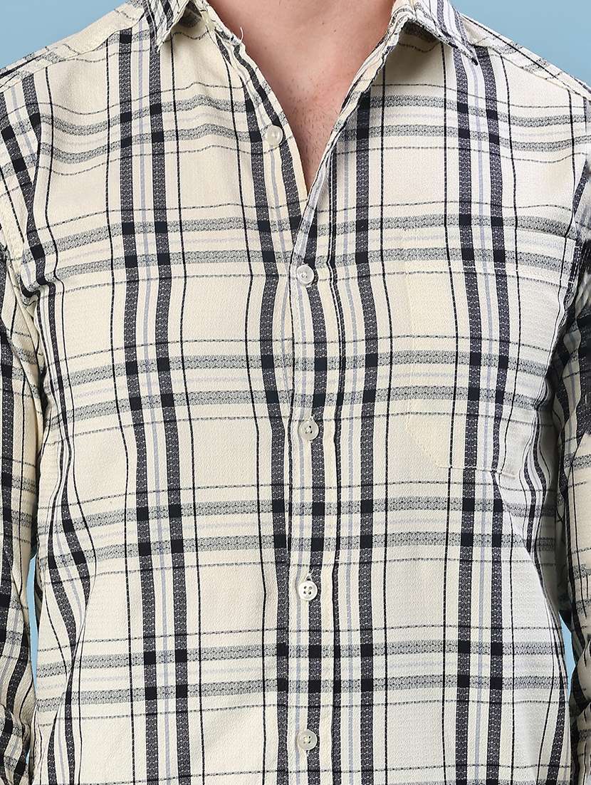 men checkered long sleeve slim fit casual shirt - 21936319 -  Standard Image - 5
