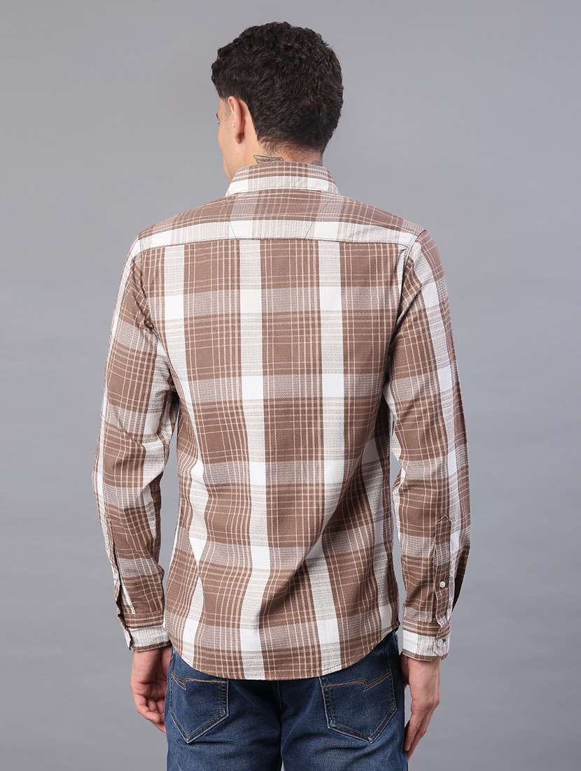 men checkered long sleeve regualr fit casual shirt - 21936550 -  Standard Image - 3