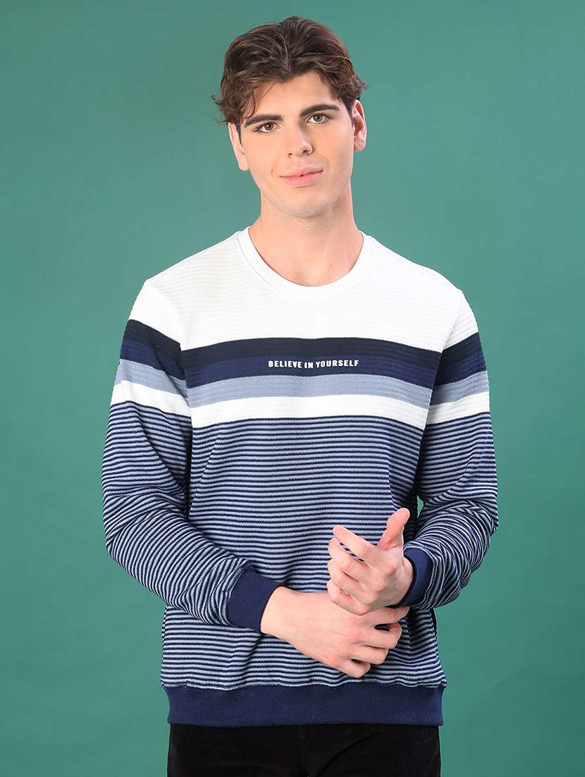 men striped long sleeve sweatshirt - 21936605 -  Standard Image - 3