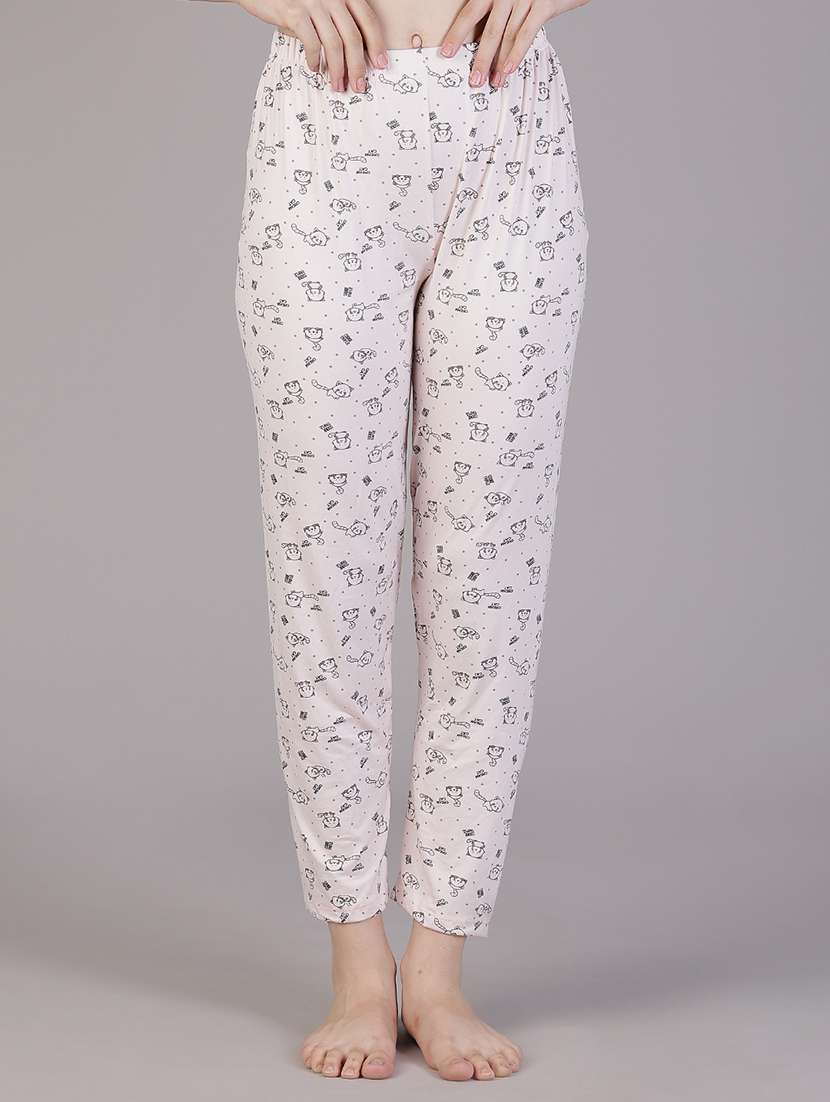 women printed mid rise pajama