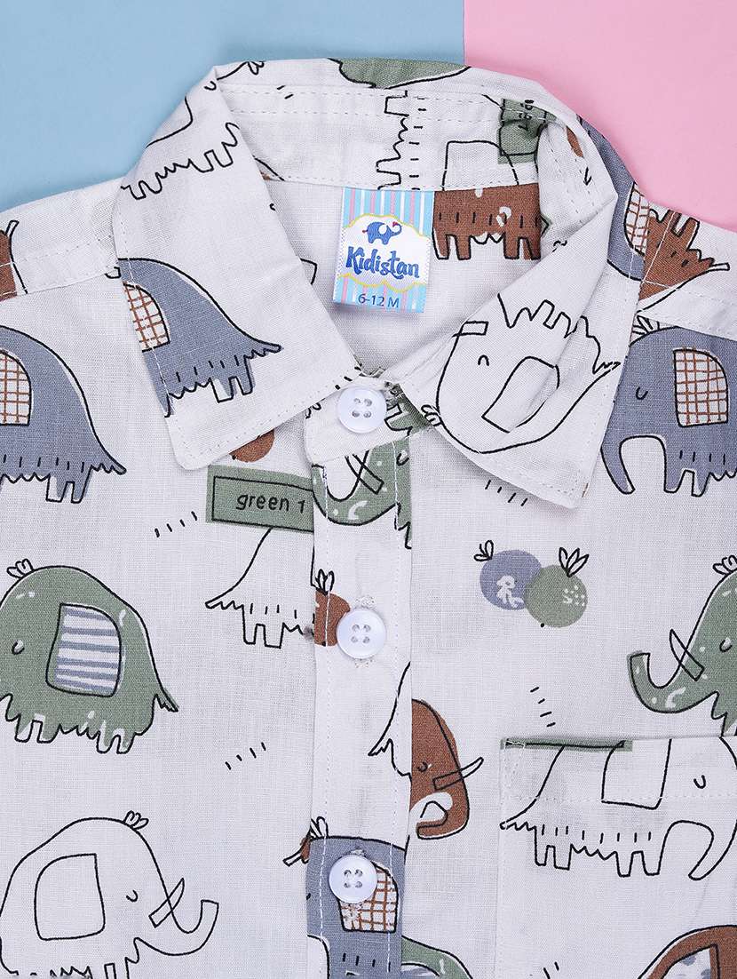 boys printed collared long sleeve shirt - 21936640 -  Standard Image - 3