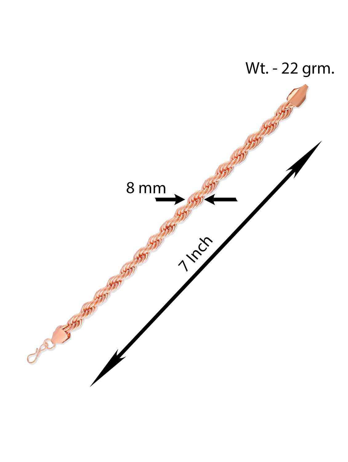 classic copper twisted chain link unisex bracelet - 21936648 -  Standard Image - 3