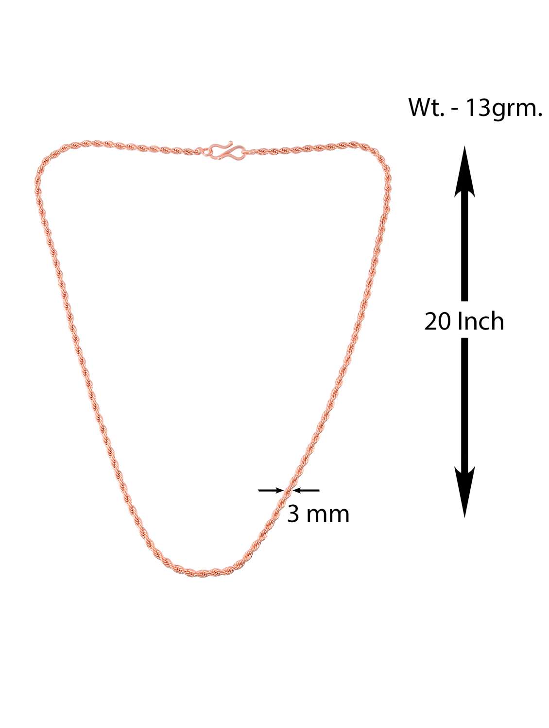 men twisted rose gold plated chain - 21936656 -  Standard Image - 3