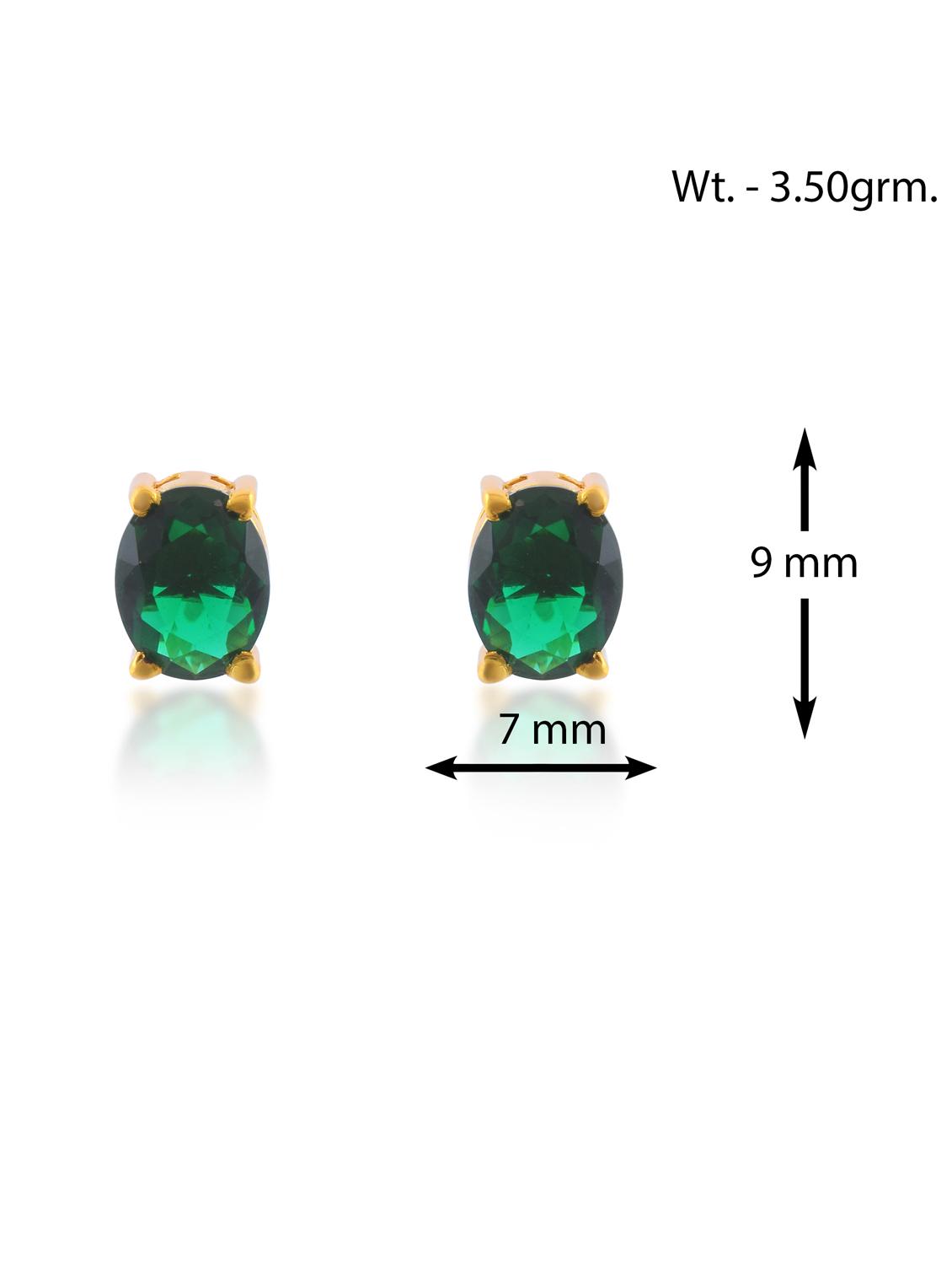 women green stone studded earrings - 21936721 - Standard Image - 3