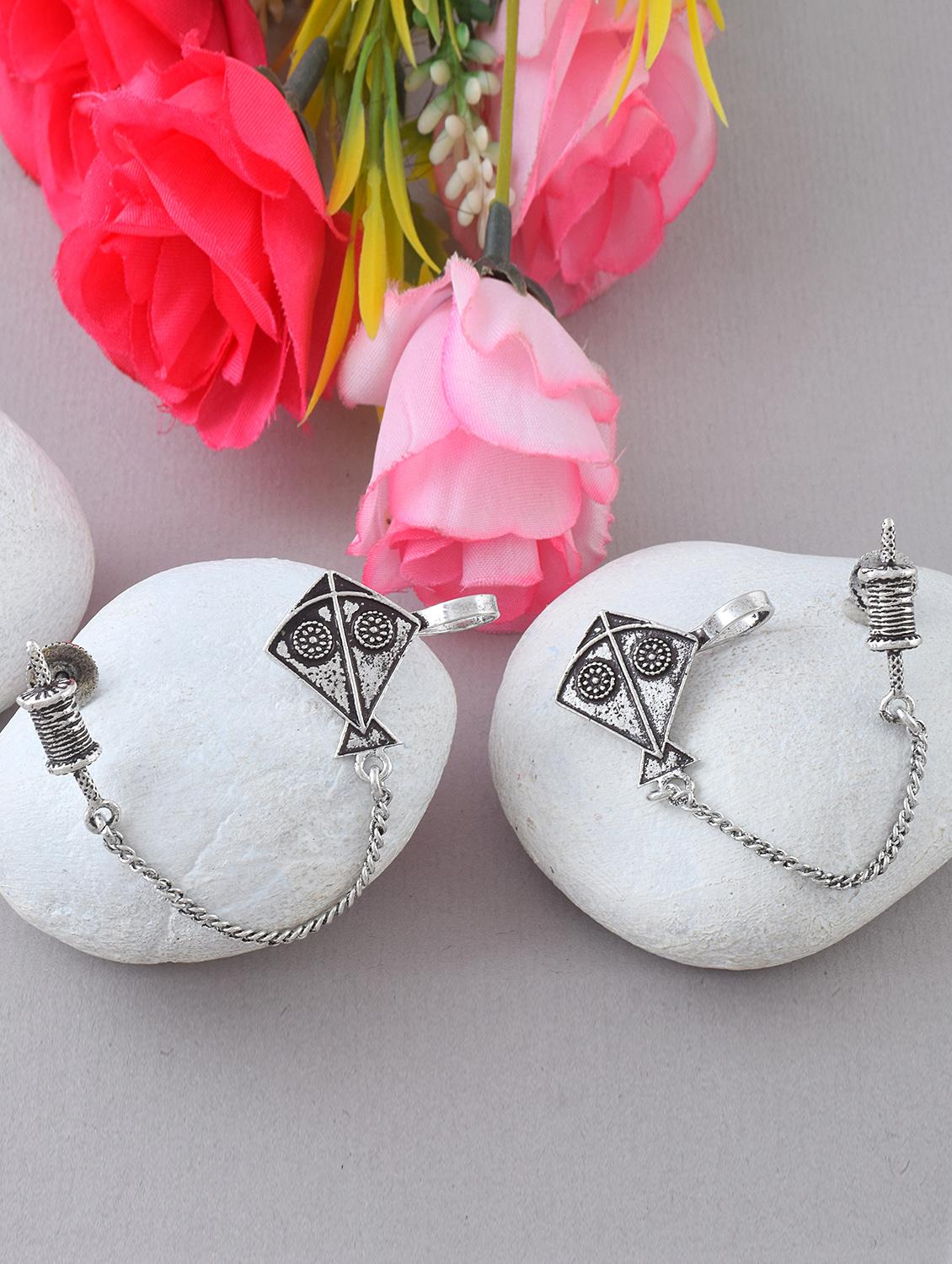 oxidised silver plated kite shaped earcuff - 21936724 -  Zoom Image - 0
