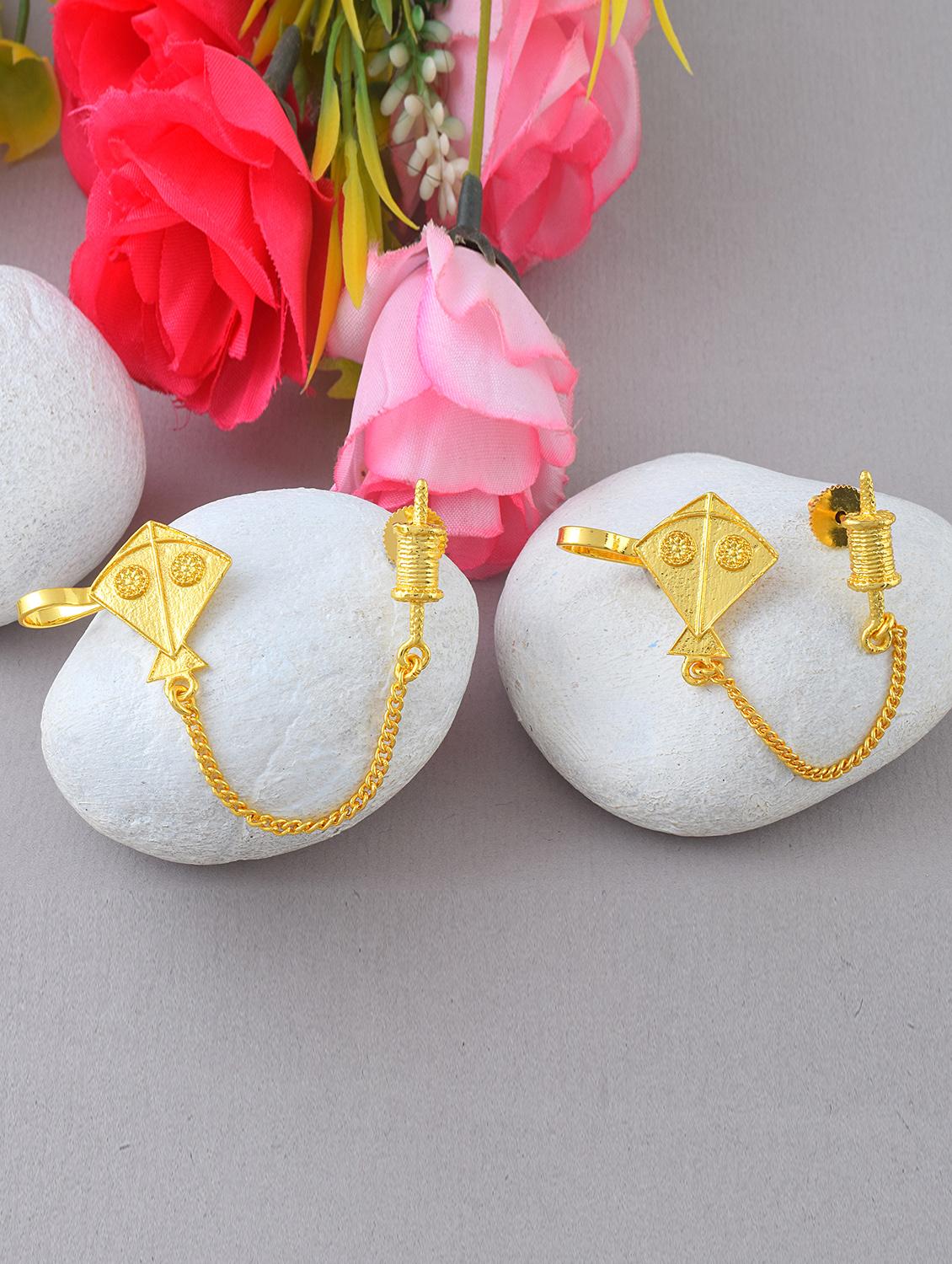 women gold plated kite shaped earcuff - 21936725 - Zoom Image - 0