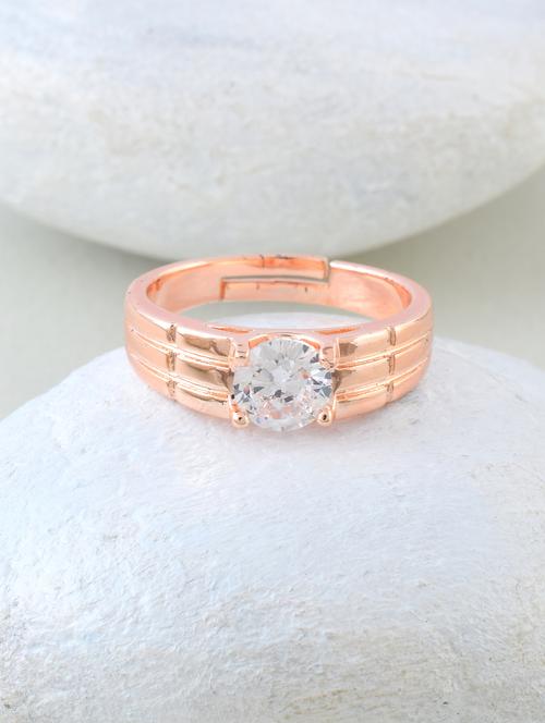 rose gold ring with clear stone accent - 21936733 -  Standard Image - 0