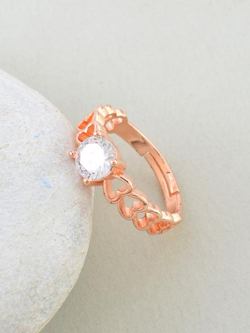 rose gold plated heart design finger ring - 21936734 - Standard Image - 0