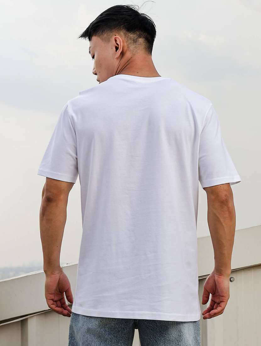men front print round neck regular fit t-shirt - 21936735 - Standard Image - 5