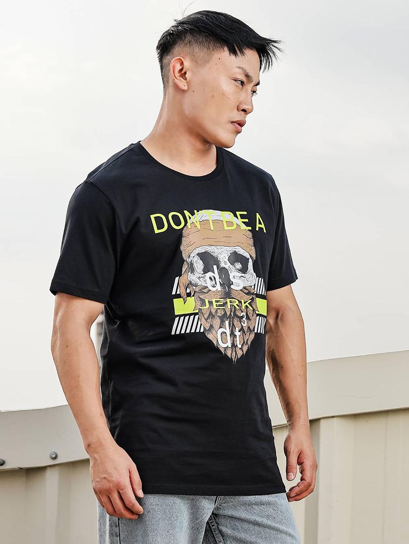 men front print round neck regular fit t-shirt - 21936736 - Standard Image - 3