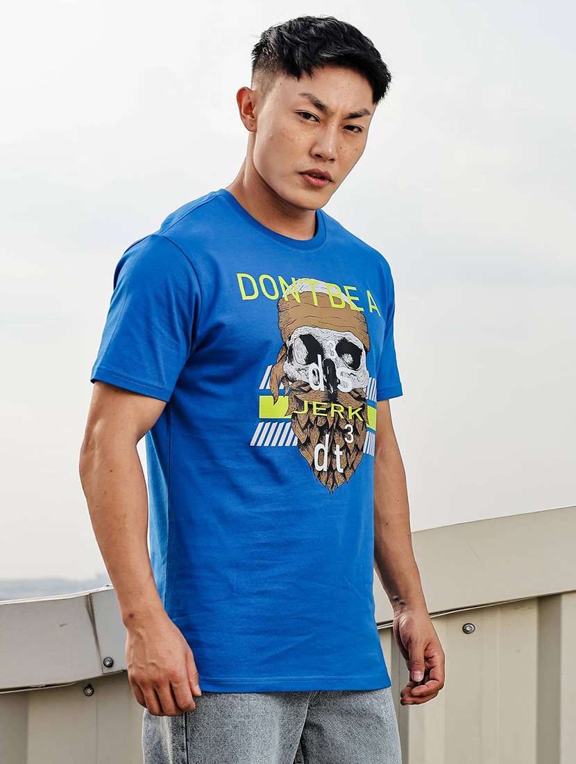 men front print round neck regular fit t-shirt - 21936737 - Standard Image - 3