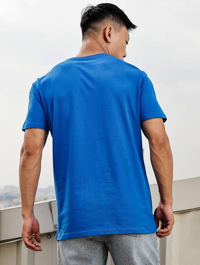 men front print round neck regular fit t-shirt - 21936737 - Standard Image - 5