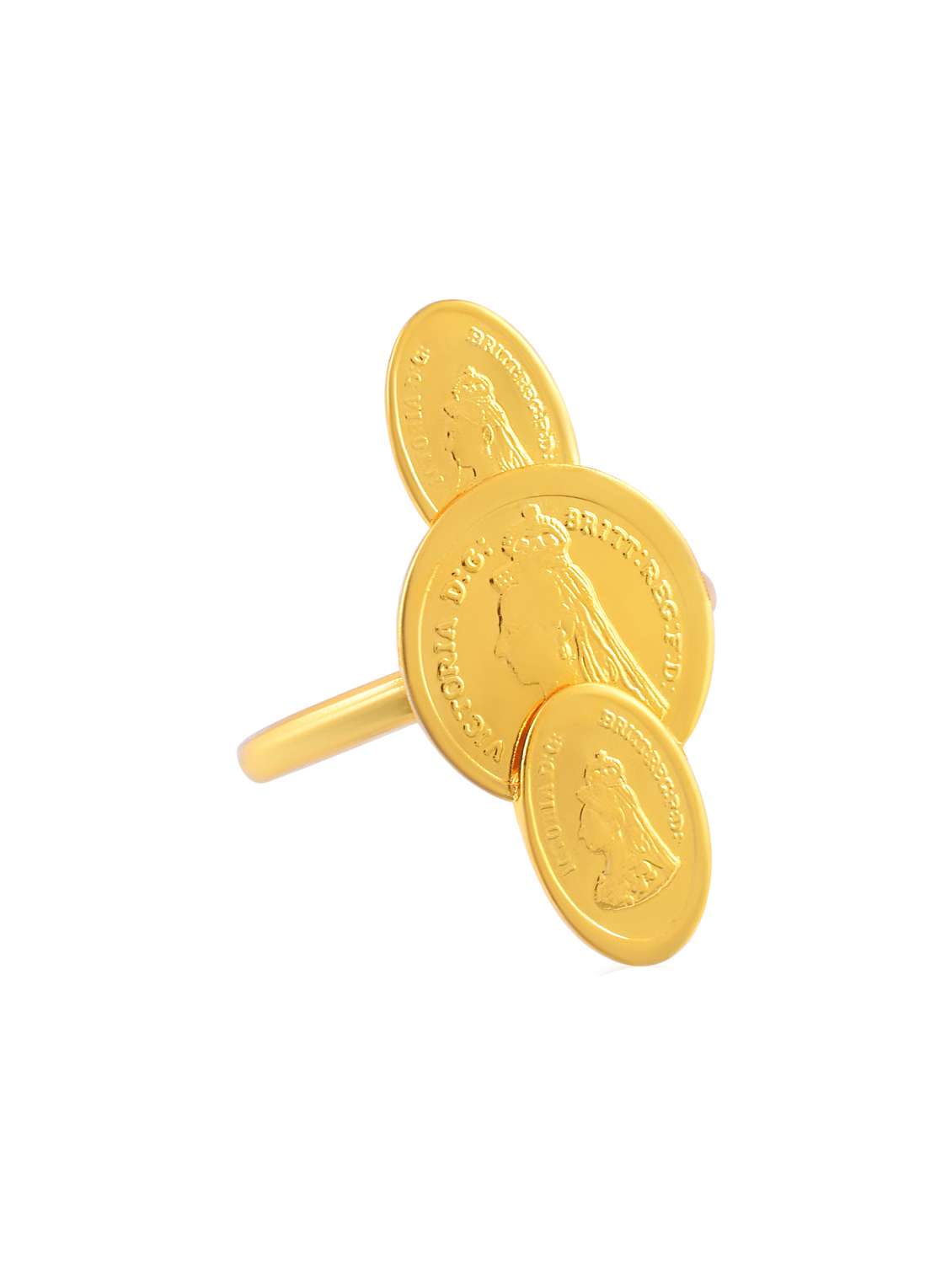 gold statement ring with antique coin design - 21936748 -  Standard Image - 3