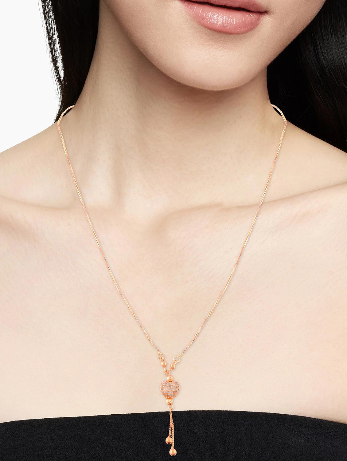 eomen gold plated heart pendant necklace - 21936779 - Standard Image - 3