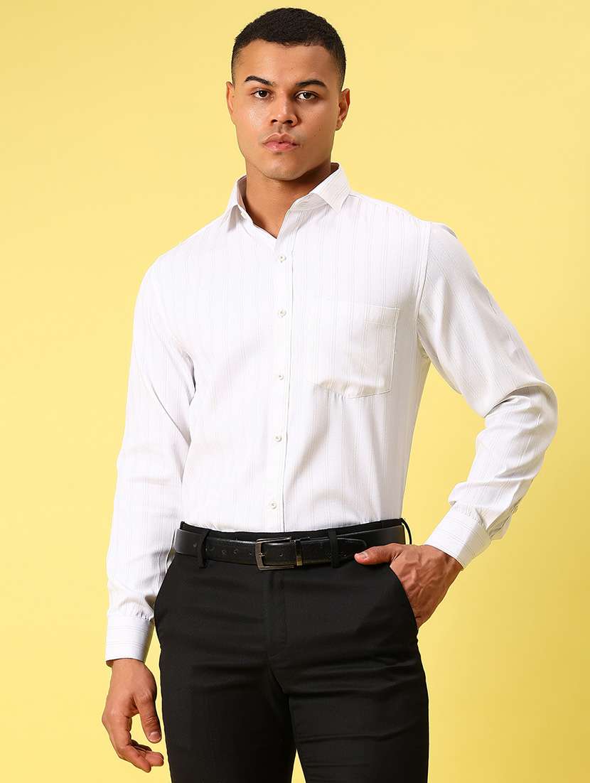 men white striped long sleeve formal shirt - 21936802 - Zoom Image - 0