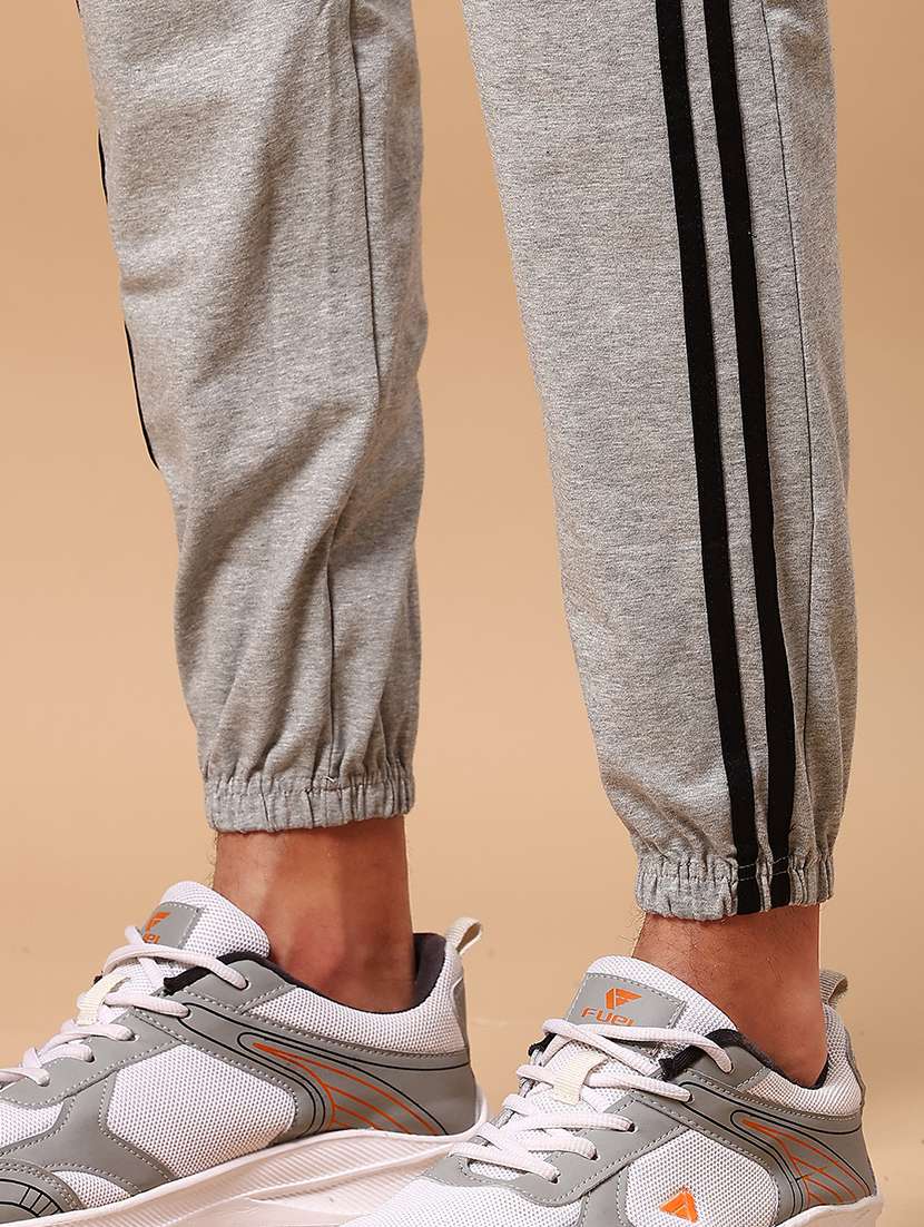 men grey side tape mid rise jogger - 21936817 -  Standard Image - 5