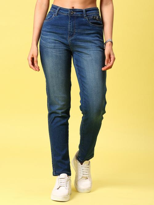 women solid mid rise slim fit jean - 21936843 - Standard Image - 0