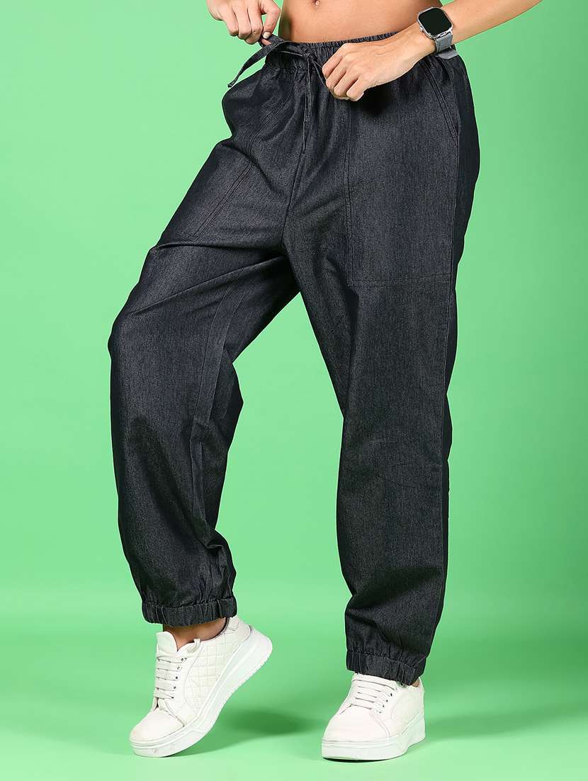 women solid mid rise relaxed fit jogger - 21936860 -  Standard Image - 3