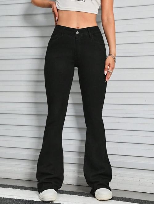 women solid high rise bootcut jean - 21936934 - Standard Image - 0