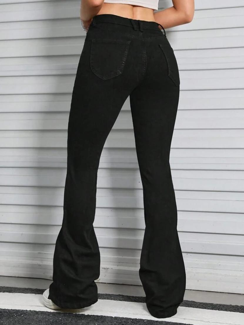 women solid high rise bootcut jean - 21936934 - Standard Image - 3