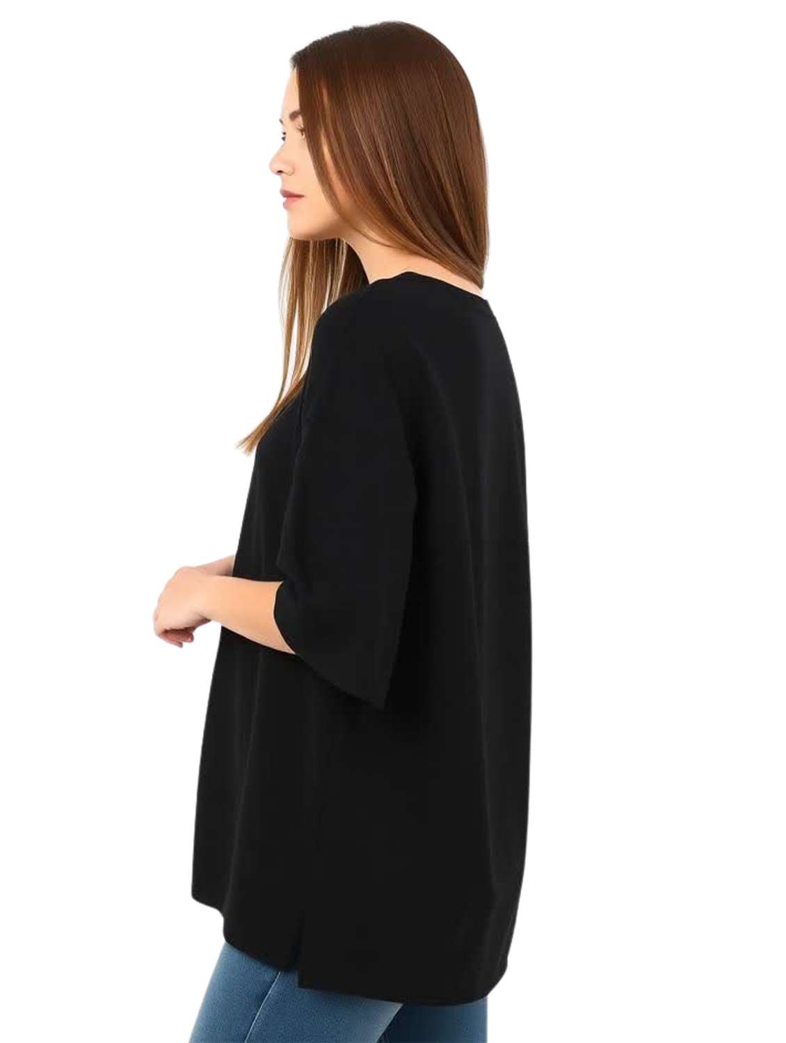 black cotton oversized tshirt - 21938366 -  Standard Image - 3