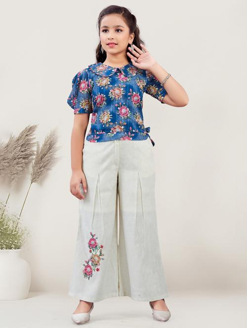 girls floral printed top & palazzo co-ords set - 21938416 -  Standard Image - 0