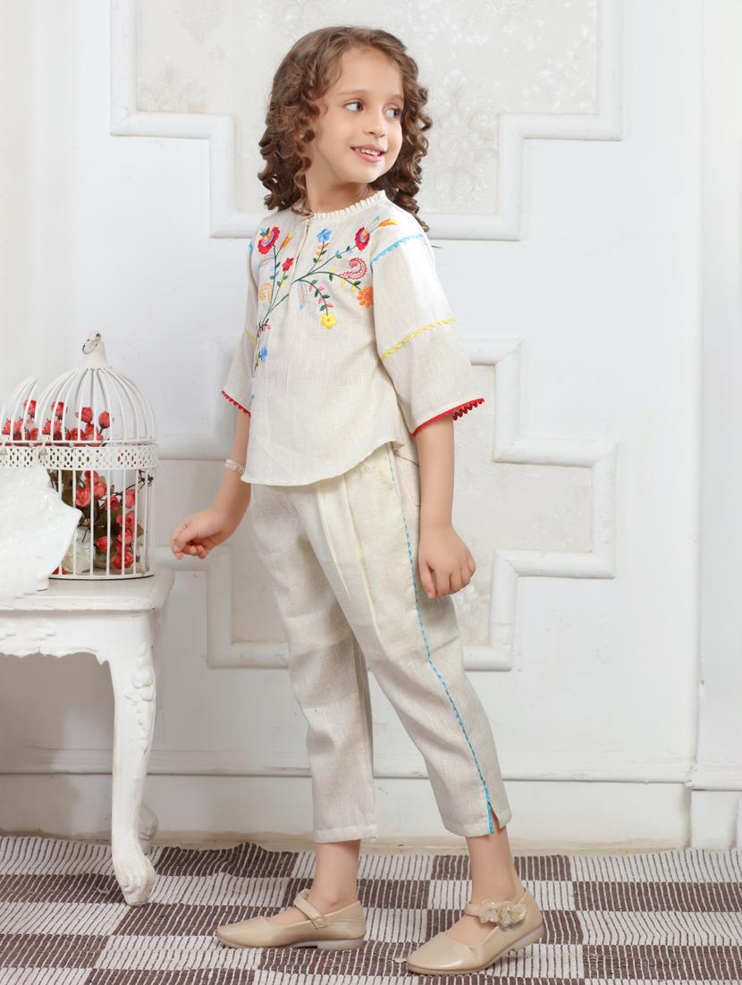 girls embroidered top & trouser co-ords set - 21938418 - Standard Image - 3