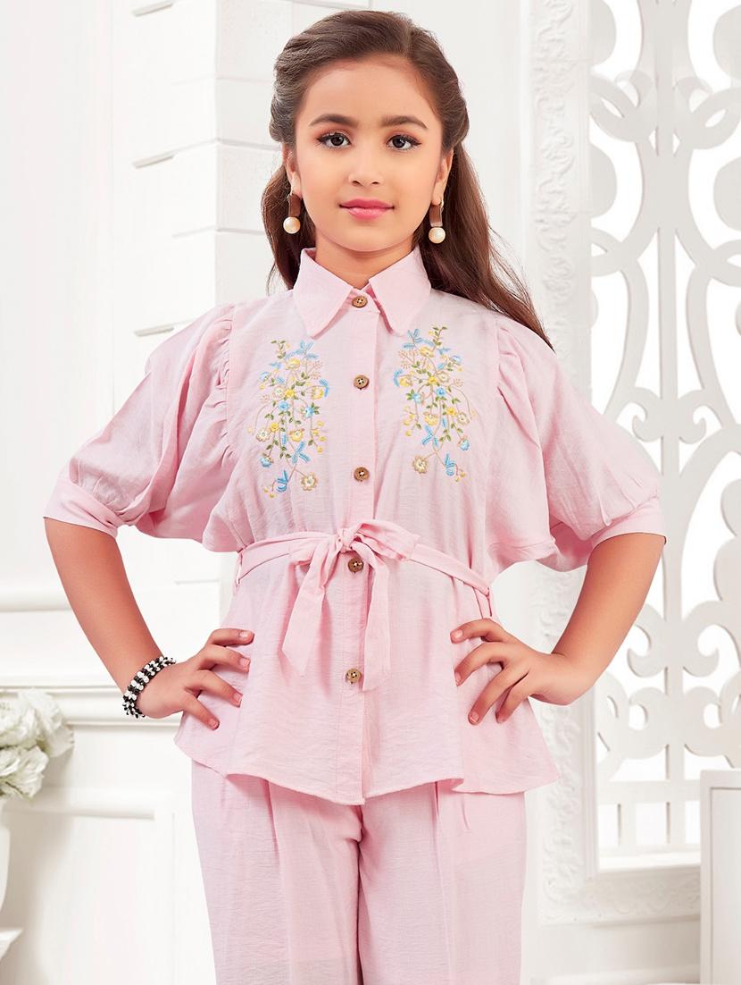 girls embroidered top & trouser co-ord set - 21938420 - Standard Image - 5
