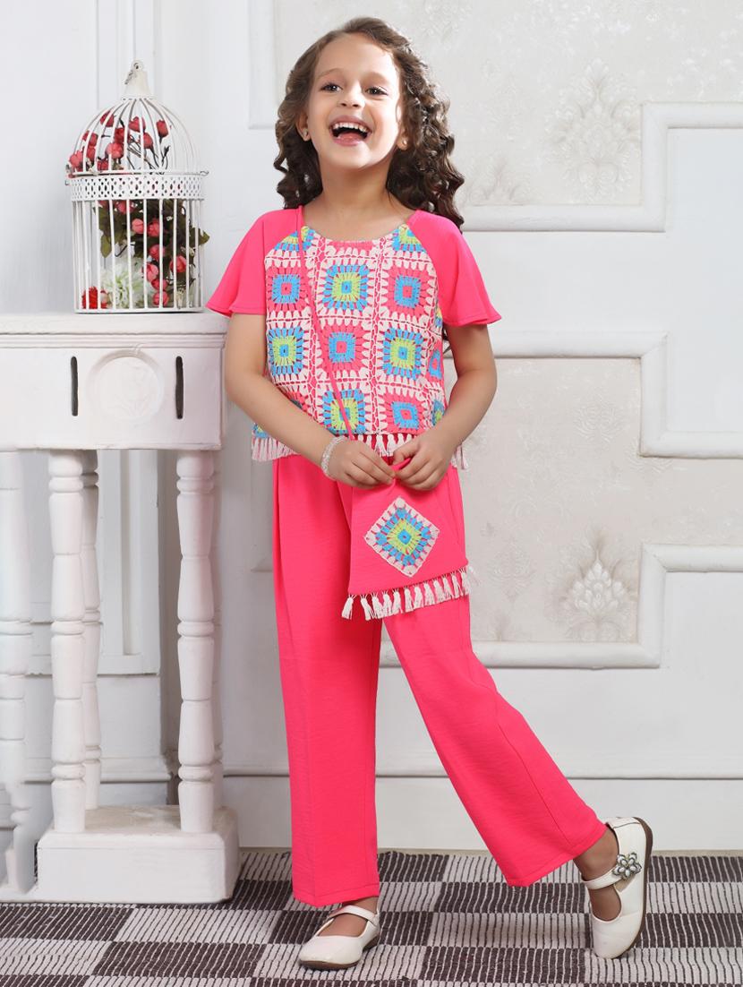 girls embroidered top & trouser co-ord set - 21938433 -  Zoom Image - 0
