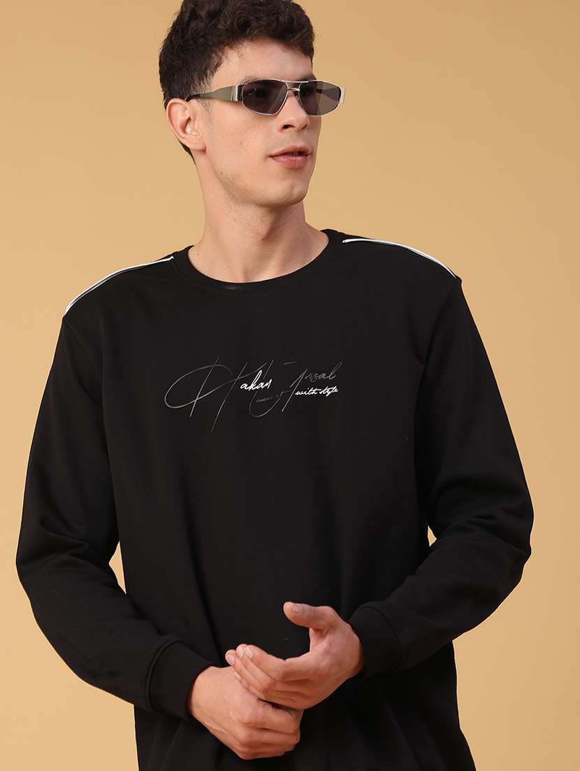 men solid long sleeve sweatshirt