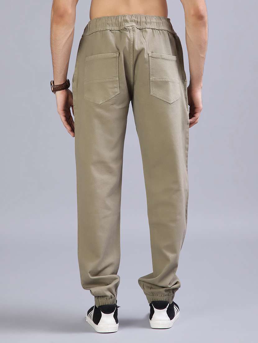 men solid mid rise relaxed fit jogger - 21938472 -  Standard Image - 3