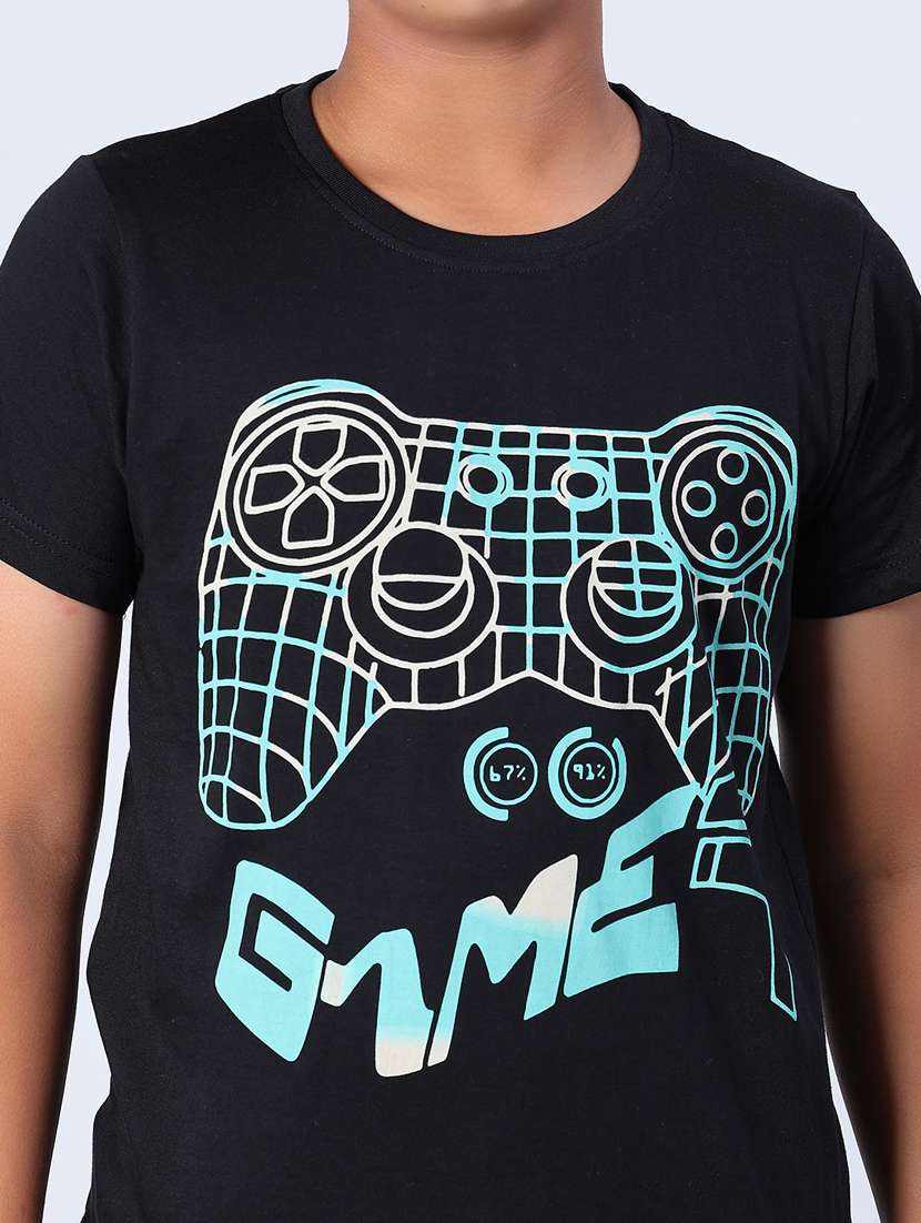 boys front print round neck t-shirt - 21938494 -  Standard Image - 3