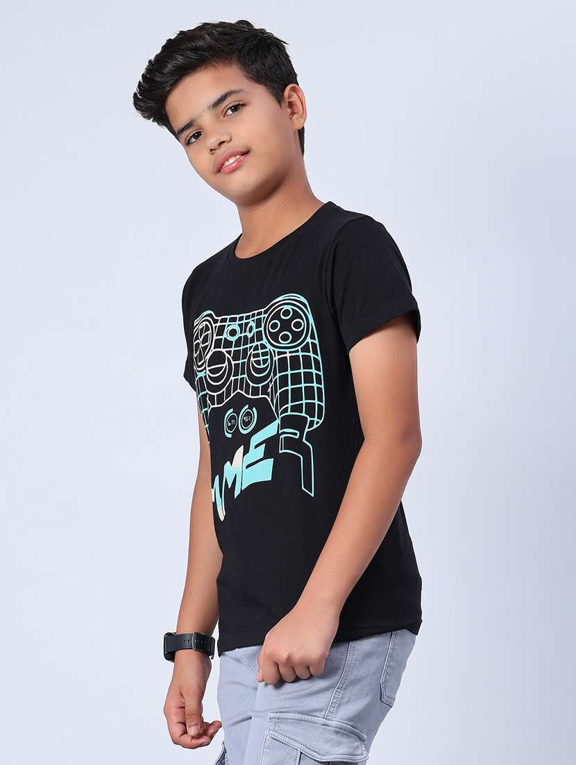 boys front print round neck t-shirt - 21938494 -  Standard Image - 5