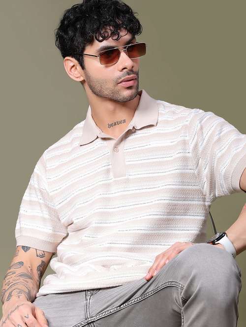 men striped short sleeve regular fit polo t-shirt - 21938500 - Standard Image - 0