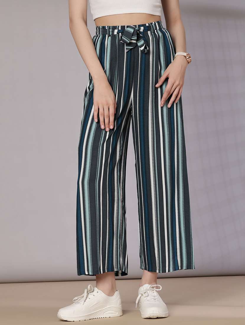 women green rayon straight trouser