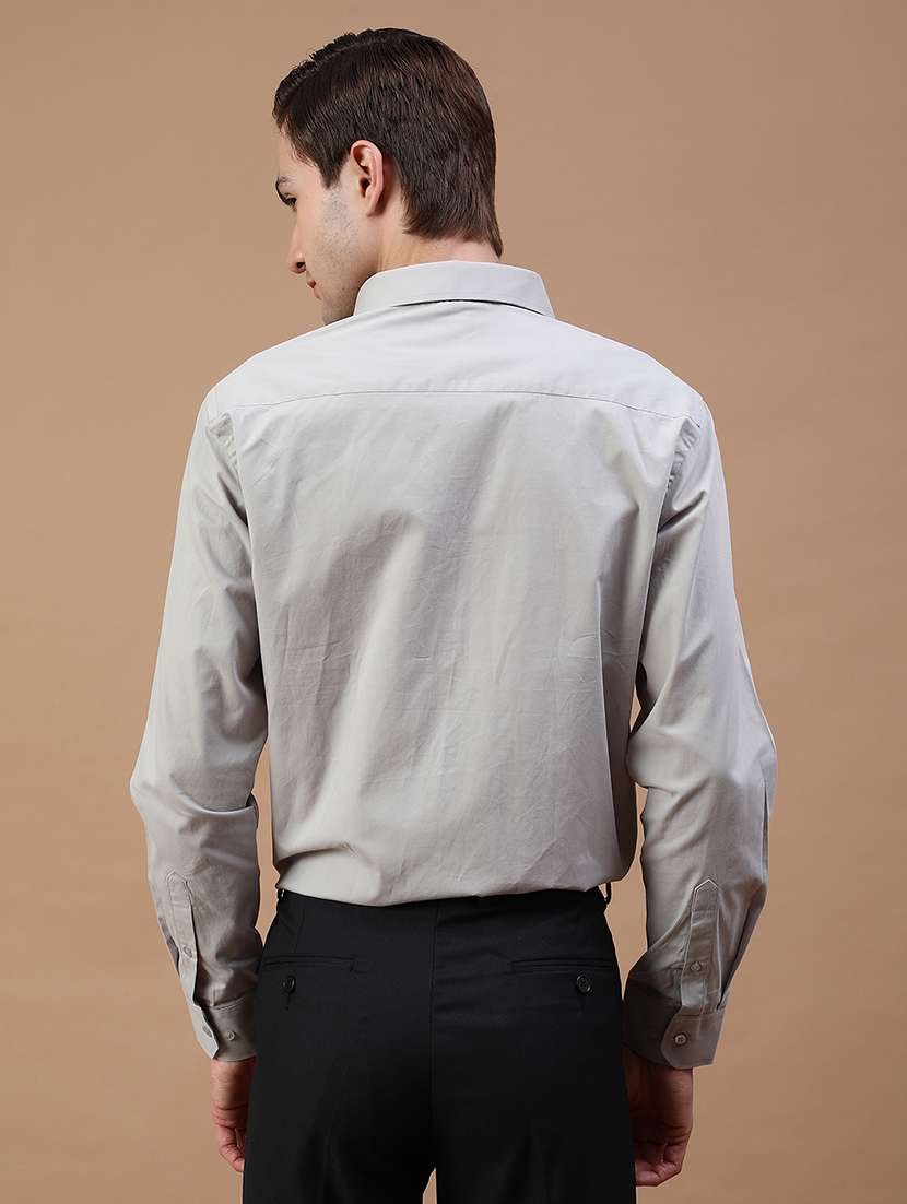 men solid collared long sleeve shirt - 21938560 -  Standard Image - 3