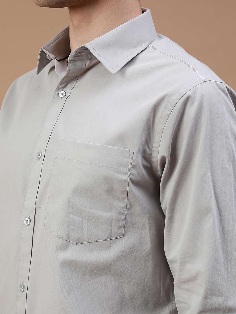 men solid collared long sleeve shirt - 21938560 -  Standard Image - 5
