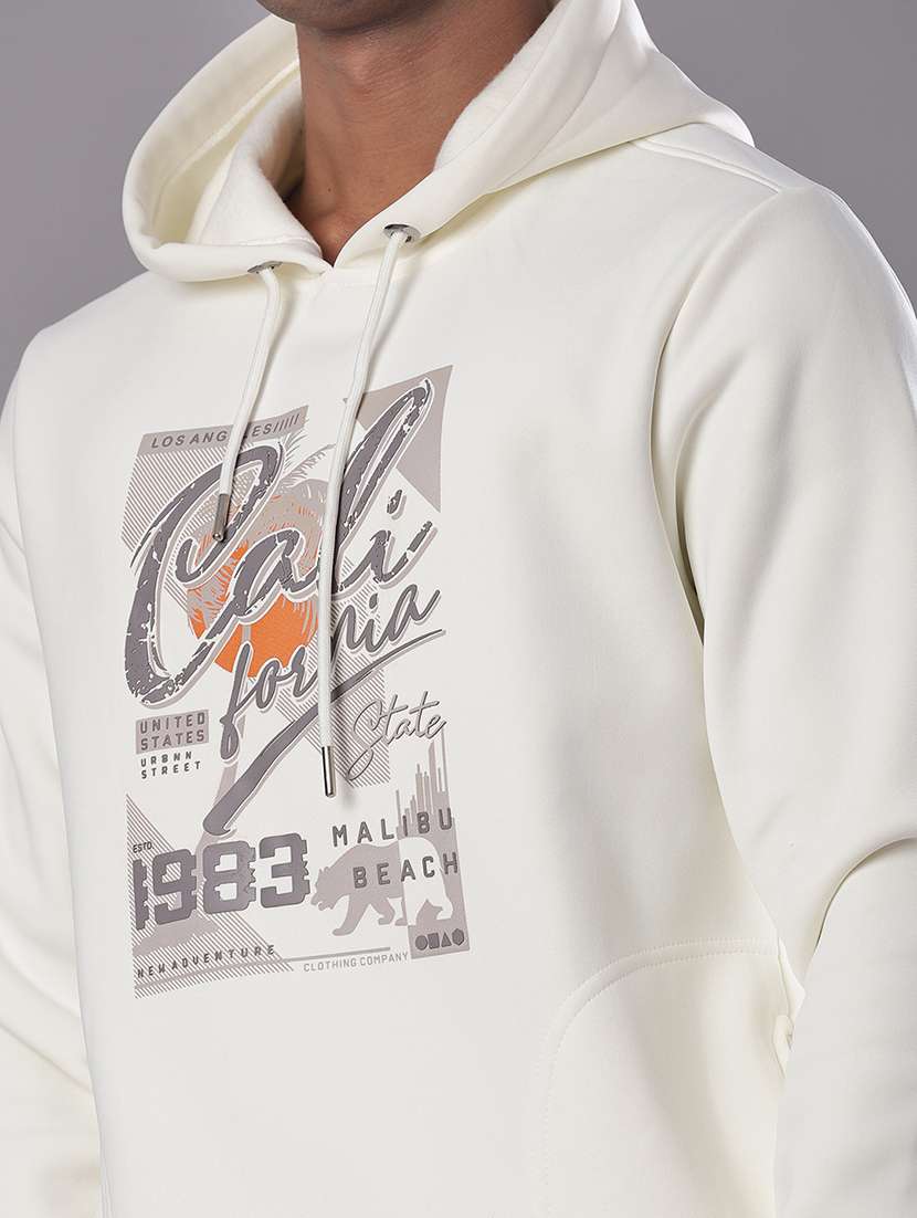 men front print long sleev hooded sweatshirt - 21938563 -  Standard Image - 3