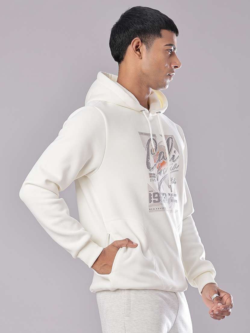 men front print long sleev hooded sweatshirt - 21938563 -  Standard Image - 5