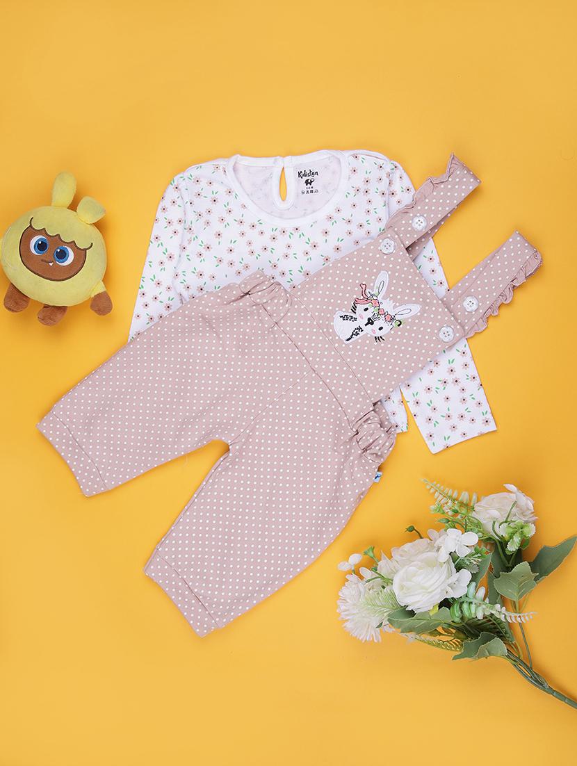 girls printed t-shirt and dungree set - 21938565 - Zoom Image - 0
