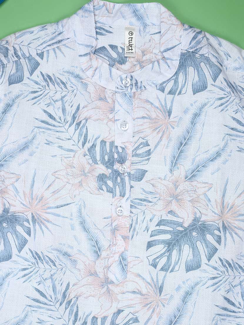 boys printed mandarin collar long sleeve shirt - 21938566 -  Standard Image - 3