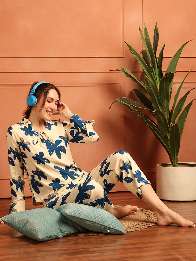 women printed nightwear pyjama set - 21938654 -  Standard Image - 3