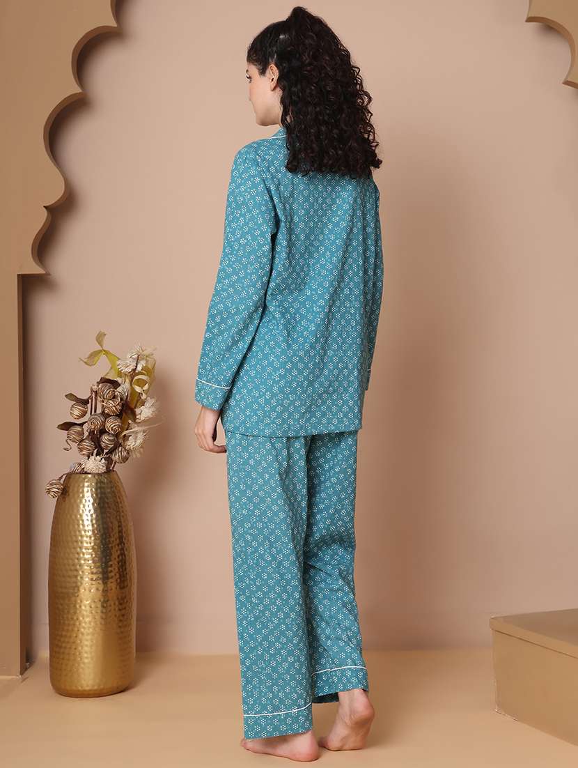 women printed nightwear pyjama set - 21938658 -  Standard Image - 3