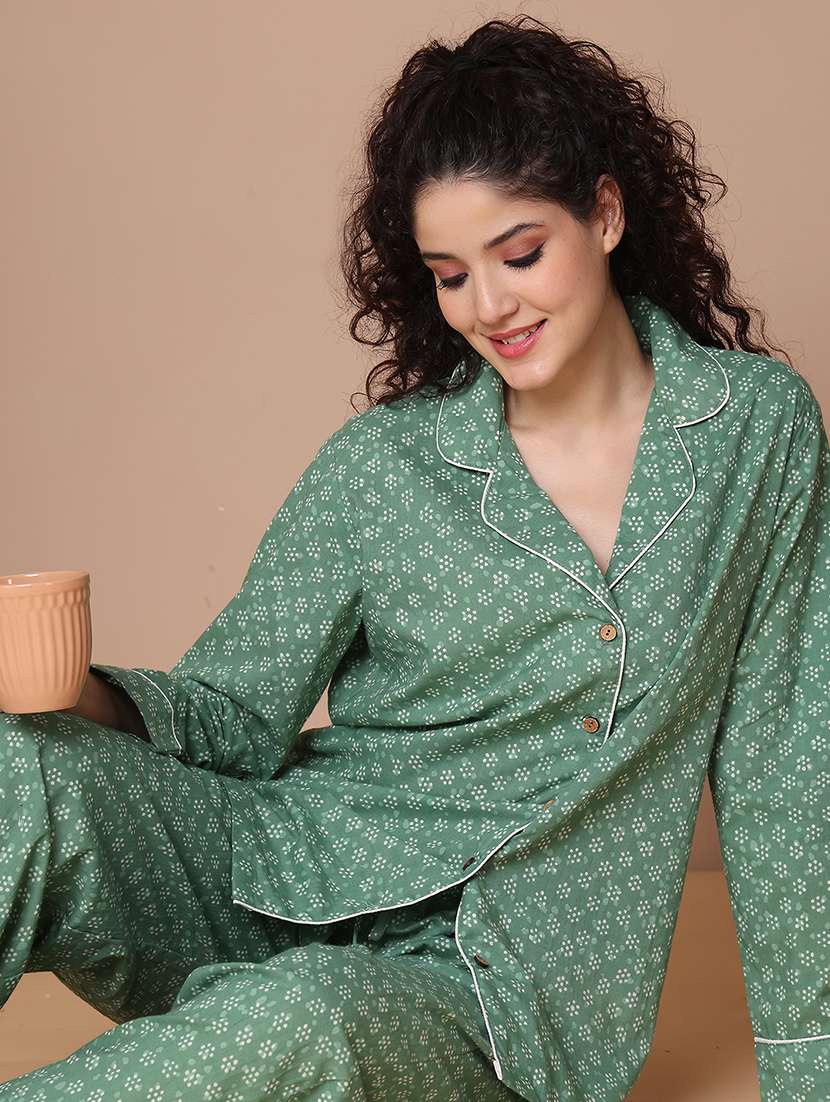 women printed nightwear pyjama set - 21938662 -  Standard Image - 3