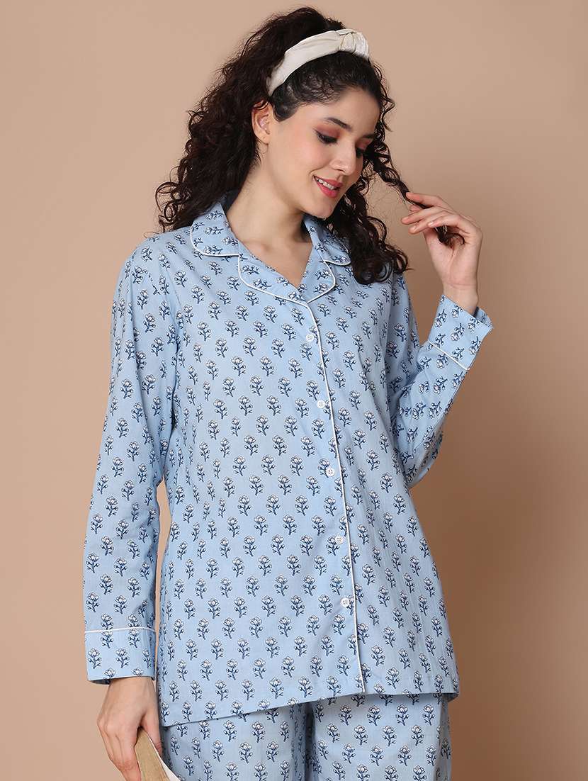 women printed nightwear pyjama set - 21938663 - Standard Image - 3
