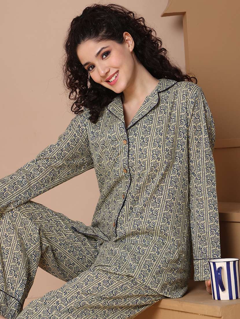 women printed nightwear pyjama set - 21938666 -  Standard Image - 3